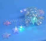 Battery Acrylic Star Fairy Lights.10 Warm White LED. PVC Cable