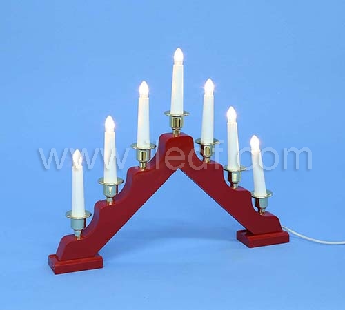 Indoor Wooden Candlesticks With 7 Warm White LEDs