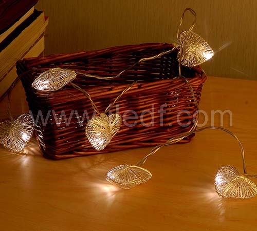 Battery Metal Star Fairy Light For Christmas  10 Warm White LEDs