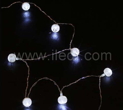 IP20 Indoor Battery Metal Ball Fairy Light  10Warm White LEDs