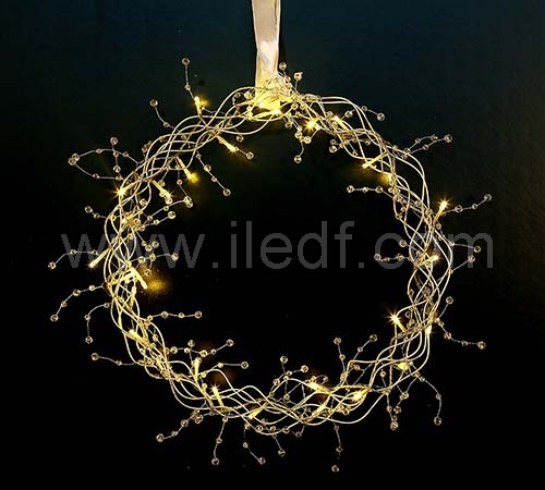 Indoor 35cm Wreath For Christmas  30 Warm White LEDs