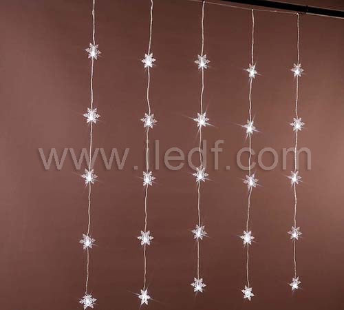 Outdoor Christmas Star Curtain Lights   Warm White LEDs