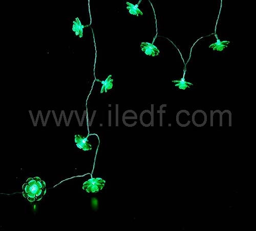Indoor Clear Acrylic Flower Fairy Light With 20 Green LEDs