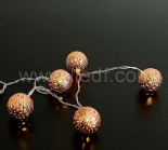 Indoor Battery Metal Ball Fairy Light With Warm White LEDs