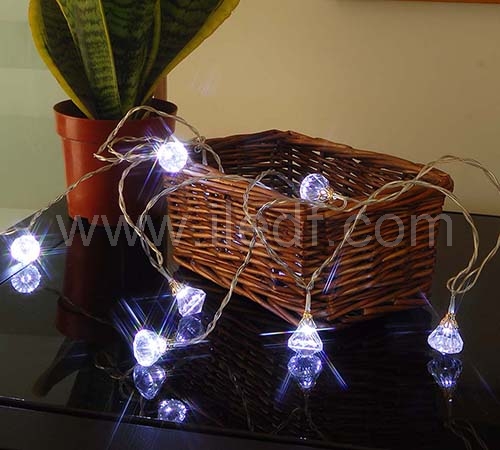 IP20 Indoor Battery Acrylic Diamond Fairy Lights   Wram-White/White LEDs