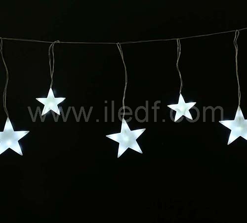 Outdoor Christmas Star Icicle Lights, Warm White LEDs