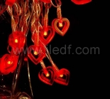 Battery Acrylic Heart Fairy Lights With Red/White LEDs