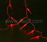 Clear Acrylic Icicle Fairy Light With Red LEDs And Red Wire