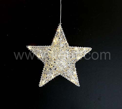 Indoor Metal Star Hanging light With Warm White LEDs