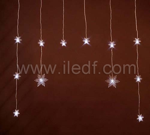 Outdoor Christmas Star Icicle Lights,  Warm White LEDs