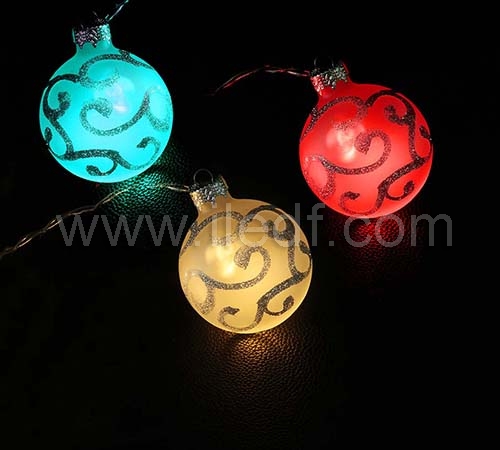 Battery Multi Color Glass Ball Fairy Light With 10 Warm White LEDs