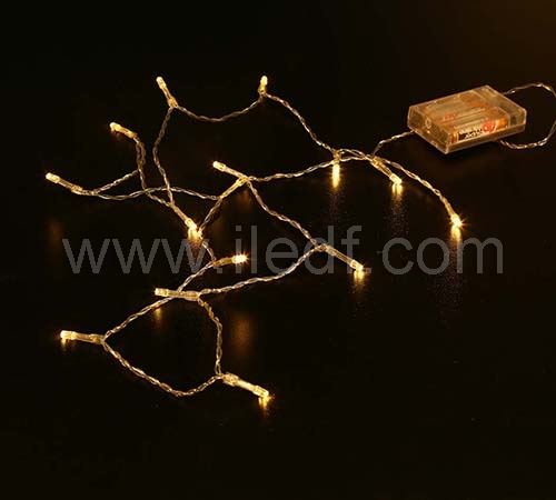 Indoor Battery LED String, Clear PVC Cable, Warm White LEDs