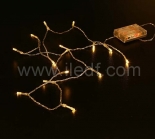 Indoor Battery LED String, Clear PVC Cable, Warm White LEDs
