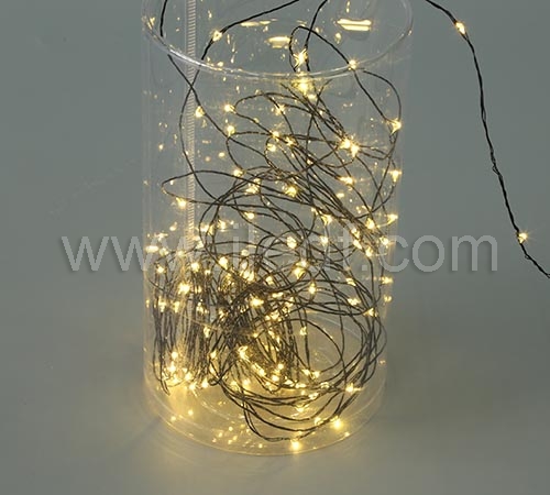 LED Copper Wire Battery Fairy Lights With Black/Green Cable