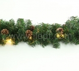 IP44 Outdoor 3m Pre-Lit Christmas Rattan With Pine Cone, Connectable