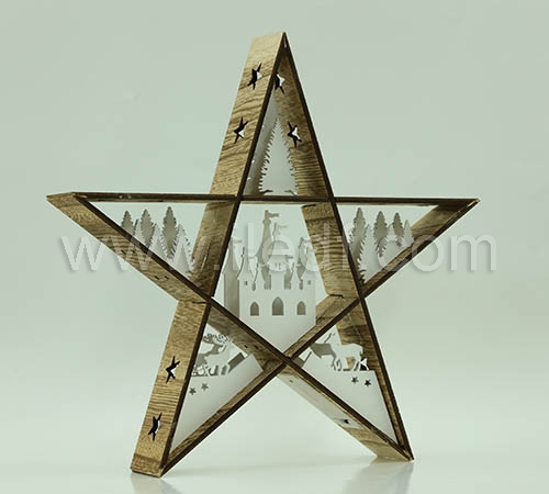 LED Battery wood Star