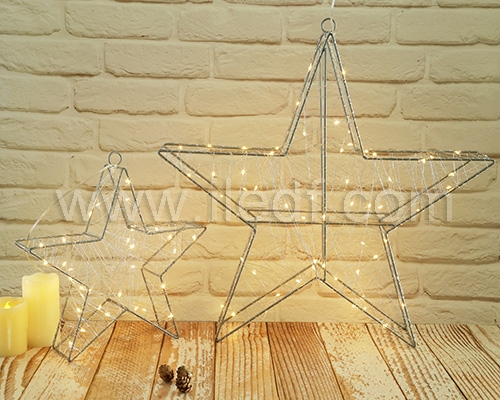 LED Battery  Motif Light , IP20 Indoor Star Copper Wire Light