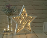 LED Battery Wood Star copper wire light