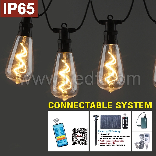 solar led filament bulb festoon lights-6DM.ST64