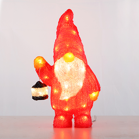Acrylic LED Santa with Lantern 3D Outdoor Christmas Light Decoration