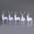 Set of 5, White Led, Reindeer Christmas Light