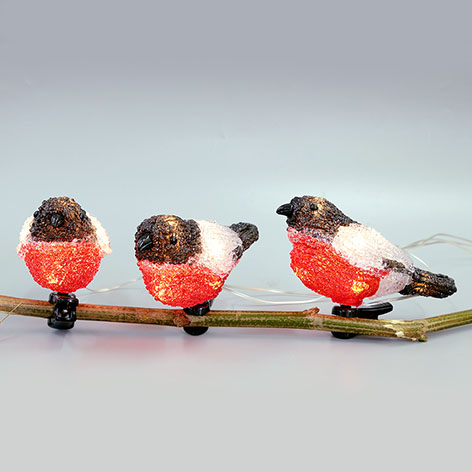 Acrylic Robins Lights Garden Outdoor Birds Christmas Lights