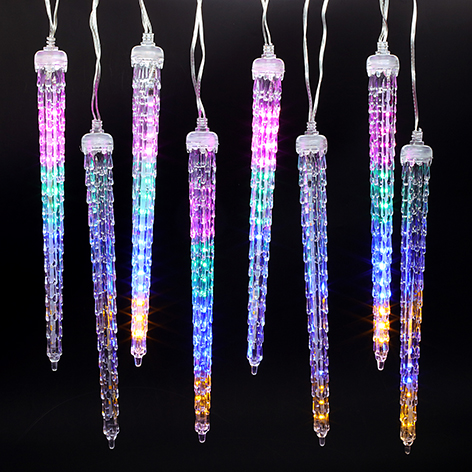 8-Piece Multi-Color Rainfall Icicle Led Light