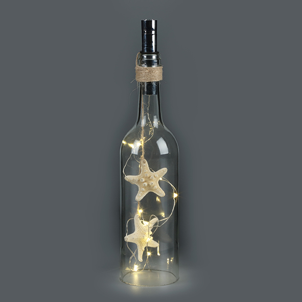 Starfish, Glass Bottle Copper Wire Garden Lights