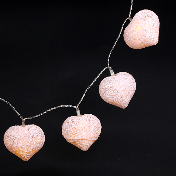 Light Pink Cotton String Material LED Lights