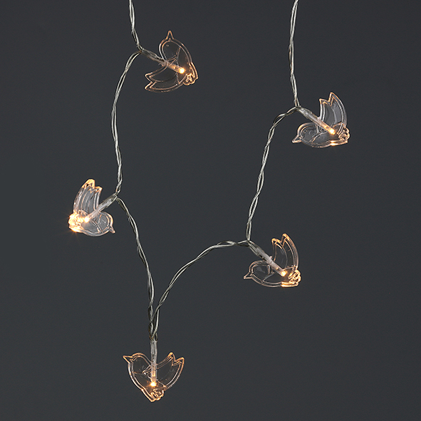 Acrylic Birds 10 LED String Lights