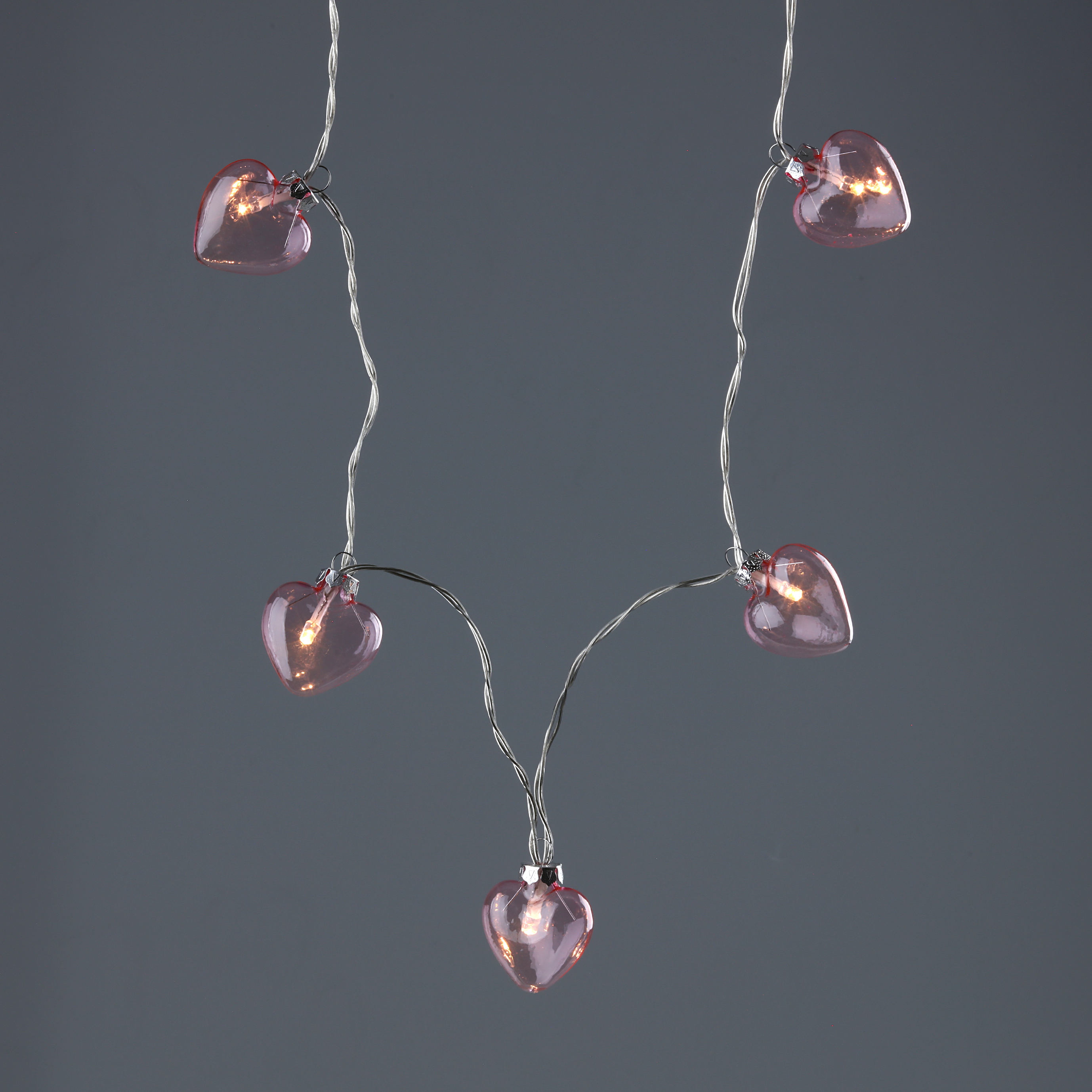 Glass Material Heart , 8 Led Lights