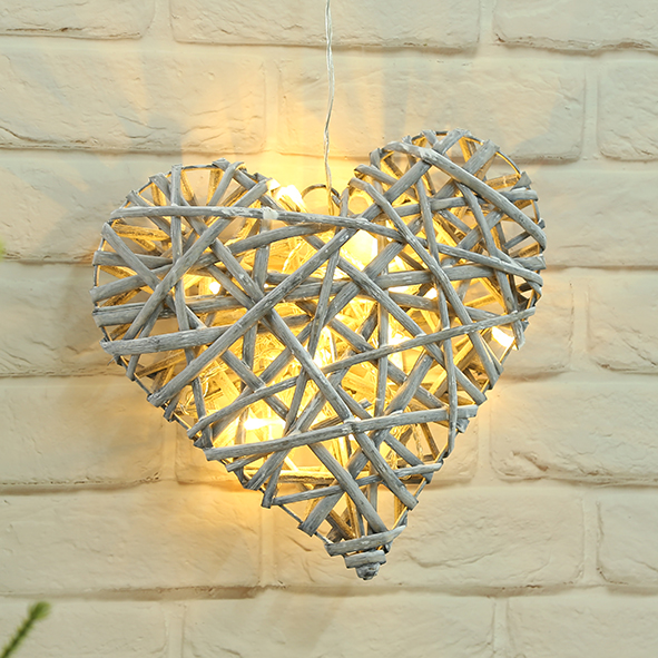 Bamboo Material Heart Lights