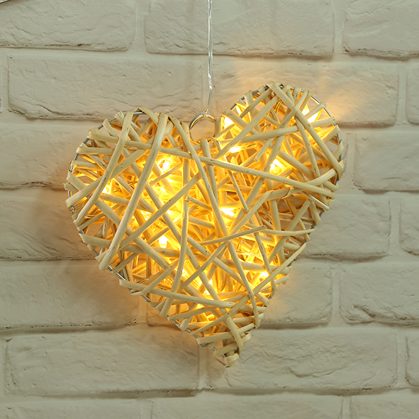 Bamboo Material Heart Lights