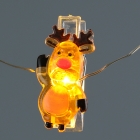 15 LEDs Reindeer, Clips  Silver Copper Wire String Lights