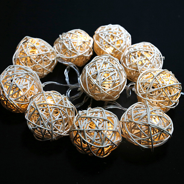 Handmade Fairy Lights Rattan Ball String Lights