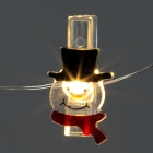 15 LEDs Snowman , Clips  Silver Copper Wire String Lights
