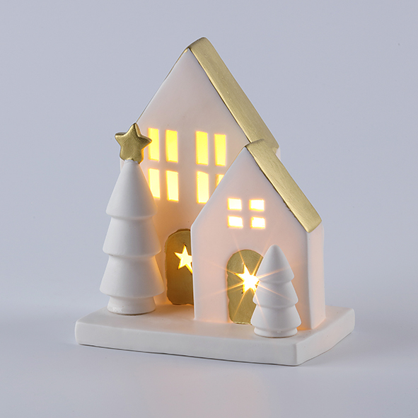 Ceramic Houses Christmas Lights-D11009