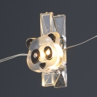 15 LEDs Panda, Clips  Silver Copper Wire String Lights