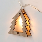 Wooden Christmas Tree Shape String Lights