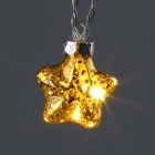 LED Iridescent Gold Glass Star String Lights