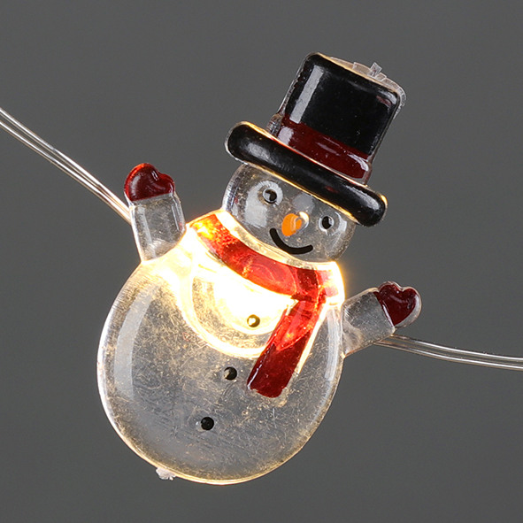 Led Acrylic Snowman, Silver Copper Wire String Lights