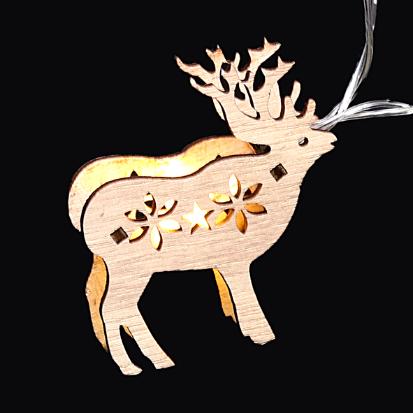 Led Wooden Reindeer Shaped String Lights