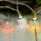 Led Ball Shape Golden Metal String Light