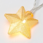 Gold Metal Mesh Star LED String Lights