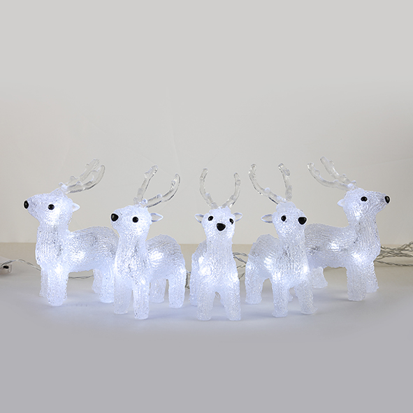 5 Acrylic reindeer string lights