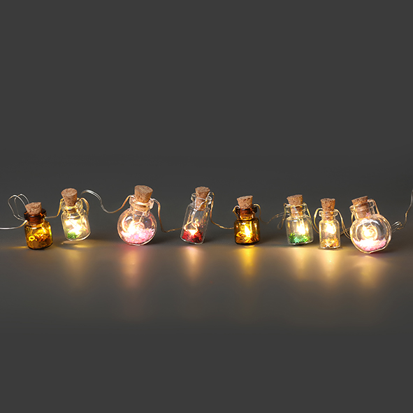Glass Bottle String Lights With Christmas Tree Shape
