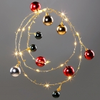 LED Copper Wire String Lights with Bell  (Gold, Silver, Red)