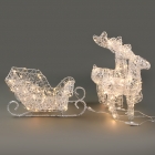LED Glitter Thread Sleigh With Reindeer