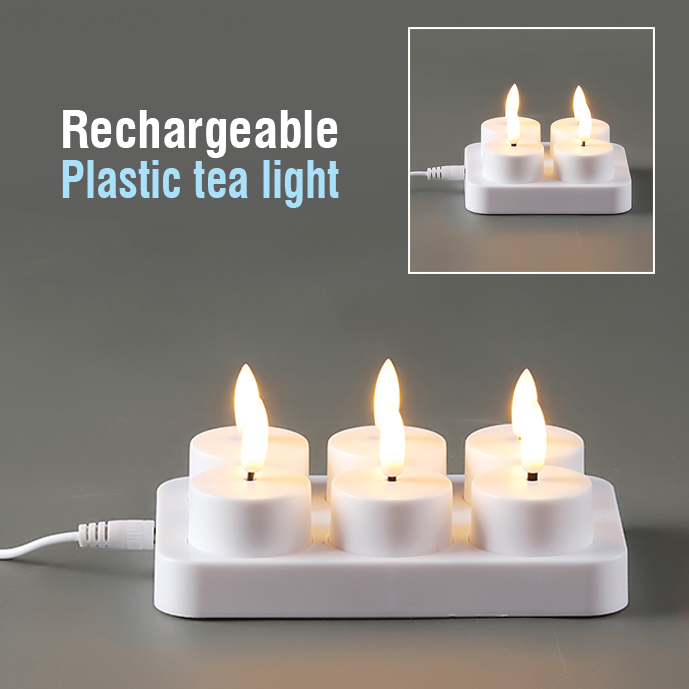 Rechargeable-Plastic tea light