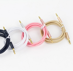 Aluminum alloy male audio cable 3.5mm audio line aux copper wire car car universal audio cable